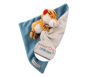 NICI Toalla de Seguridad para bebé de 22 x 22 cm con Peluche de Tigre - paño Suave para niñas y niños, Regalo de Nacimiento, con Texto Bordado «Kleiner Liebling» - 49750