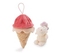 NICI- Unicornio de Peluche Creamy Pink de 10 cm en Helado con Lazo, Multicolor, Suave muñeco, Adorable Animal para abrazarlo y Jugar, Gran Idea de Regalo para niños y Personas Adultas, 61914
