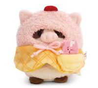 NICI vaca de peluche Moona 8cm con un batido de leche y un disfraz de helado suave en caja de regalo 8,5x6,5x10cm - blanco - Peluche suave, lindo para abrazar y jugar, para niños y adultos - 61655