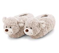 NICI- Zapatillas de Estar por casa en Forma de Oso Finni, Tallas 36-39 (M), Color Gris, de Peluche, cálidas, niñas, con diseño de Animal y Suela Antideslizante, 62332
