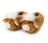 NICI- Zapatillas de Estar por casa Vaca de Las Highlands McMooray, 36-39 (M), marrón, cálidas, de Pelo, para niños y Personas Adultas, con diseño de Animal y Suela Antideslizante, 62354, Color