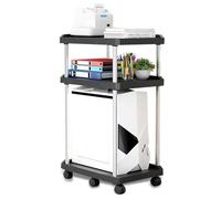 Niciksty Soporte para CPU para PC, Soporte Torre Ordenador de 3 Capas, Soporte para PC Móvil con 6 Ruedas, Soporte para PC bajo Escritorio, Carro de CPU Debajo del Escritorio, Negro