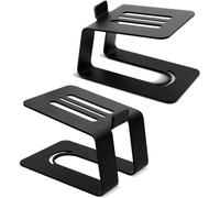 Niciksty Soportes para Aocinas de Escritorio para Altavoces Pequeños y Medianos, Amortiguación de Vibraciones, Soporte de Altavoz de Sobremesa Inclinado, Negro - Par
