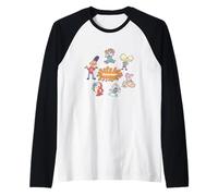 Nickelodeon 90s Icons Pastel Splash Retro Character Lineup Camiseta Manga Raglan