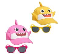 Nickelodeon Baby Shark Mommy or Daddy and Me Sombrero - Sombrero a juego para niños y niñas, talla 2-4T, mamá, tiburón bebé rosa amarillo con gafas de sol