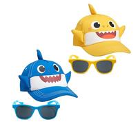 Nickelodeon Baby Shark Mommy or Daddy and Me Sombrero - Sombrero a juego para niños y niñas, tamaño de 2 a 4 años, papá, tiburón bebé azul amarillo con gafas de sol