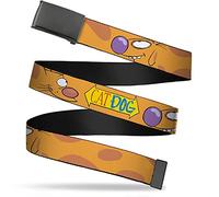 Nickelodeon Big Buckle-Down Web Belt Catdog Stretch Logo, 1.0" Wide - Fits up to Kids Size 20
