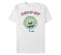 Nickelodeon Big & Tall Spongebob Squarepants Vintage Kawaii Men's Tops Short Sleeve Tee Shirt, White, 3X-Large