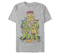 Nickelodeon Big & Tall Teenage Mutant Turtles Ninja Birthday 30 Men's Tops Short Sleeve Tee Shirt, Athletic Heather, 5X-Large