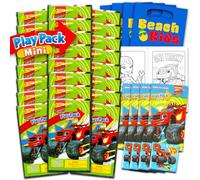 Nickelodeon Blaze and the Monster Machines - Juego de mini recuerdos de fiesta para niños, paquete con 24 mini paquetes Grab n Go Play con páginas para colorear, calcomanías y bolsas de botín