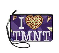 Nickelodeon - Cartera con cremallera, diseño clásico de Tortugas TMNT Pose Got Pepperoni Pizza Oro Rojo, Lona, Ninja Turtles, 6.5" x 3.5", Buckle-down Cartera pequeña con cremallera Ninja Turtles