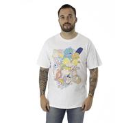 Nickelodeon Classic Nick 90's Camiseta Blanca de Manga Corta para Hombre | Adopta la frescura Urbana nostálgica para un Estilo Atemporal