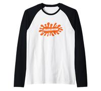Nickelodeon Classic Orange Splat Bold Retro Logo Art Camiseta Manga Raglan