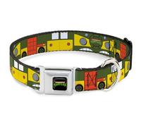 Nickelodeon Collar para Mascotas, Collar de Perro, Hebilla de cinturón de Seguridad de Metal, clásico TMNT Tortugas Ninja Party Van Todos los Lados Verde Multicolor, 15 a 24 Pulgadas 1.0 Pulgadas de