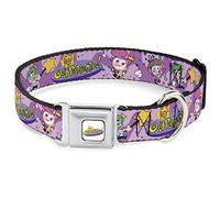 Nickelodeon Collar para mascotas, collar de perro, hebilla de cinturón de seguridad de metal, The Fairly OddParents Timmy Cosmo y Wanda Group Pose Pinks, 11 a 16.5 pulgadas 1.0 pulgadas de ancho