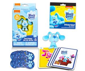 Nickelodeon Juego de cartas Blue's Clues - Paquete con juego de cartas de dibujos animados con mini figura de juguete en el interior y calcomanías | Juguetes de pistas azules para niños