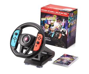 Nickelodeon Kart Racers 2 & oficial Numskull Joy-Con volante Deluxe Bundle - Juego oficial de Nintendo Switch con accesorios de mesa para volante para la consola del conmutador