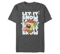 Nickelodeon Men's Big & Tall LET IT Snow T-Shirt, Charcoal Heather, 3X-Large Tall