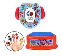 Nickelodeon Paw Patrol "Calling All Pups" - Juego de entrenamiento para ir al baño (3 piezas) - Asiento suave para orinal, taburete, marionetas de dedo - Entrenamiento para niños