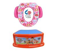 Nickelodeon Paw Patrol "Cool Pups" - Juego de 2 piezas de entrenamiento esencial para orinal - Asiento suave para orinal - Taburete de escalón - Entrenamiento para niñas