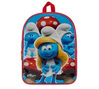 Nickelodeon Smurfs - Mochila para niñas pequeñas con correas acolchadas y compartimento con cremallera, mochila cómoda para niños y preescolar, 15 pulgadas, Azul pitufina, 38,1 cm