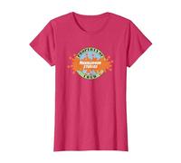 Nickelodeon Studios Crew Logo Camiseta, Mujer, Rojo Jaspeado, S