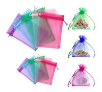 NICKLIN Bolsas de Organza,110 Bolsitas de Organza para Regalo,Bolsas de Regalo con Cordón de Color Mixto,Pequeñas Organza de Lavanda Bolsas,Bolsa de Joyas,Bueno para Bodas,Dulces(7x9cm y 10x15cm)
