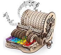 nicknack Kits de modelo de madera de manivela, modelo mecánico de piano de rompecabezas de madera 3D, kits de construcción de modelos mecánicos para adolescentes y adultos, luz
