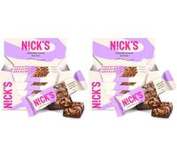 NICKS Almond nut bar, barrita vegana de almendras y frutos secos con keto chocolate sin azúcares añadidos, sin gluten (12x40g) (Paquete de 2)