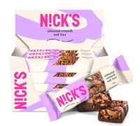NICKS Almond nut bar, barrita vegana de almendras y frutos secos con keto chocolate sin azúcares añadidos, sin gluten (12x40g)