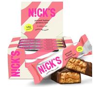 NICKS Barritas de Proteínas Crema de cacahuete, baja en carbohidratos, 15g de proteínas, 214 calorías, low carb, ceto barras proteicas, sin azúcar añadido, sin gluten (12 keto protein bars x 50g)