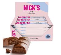 NICKS Chocolate con leche Barrita Keto Sin Azúcar Añadido Low Carb Snacks Sin Gluten (Milk chocolate bars 15x25g)