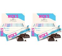 NICKS Chocolate Negro Vegan Barrita Keto Sin Azúcar Añadido Low Carb Snacks Sin Gluten (Dark chocolate bars 15x25g) (Paquete de 2)