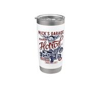 Nick's Garage Hotrod Classic Rides Diseño envejecido Vaso térmico de acero inoxidable de doble pared