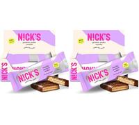 NICKS Protein wafer Vainilla | 25% Proteína | 203 calorías | Barritas Proteicas Oblea Chocolate Sin Azúcar Añadido Low Carb Snack Bar Sin Gluten (9x40g) (Paquete de 2)