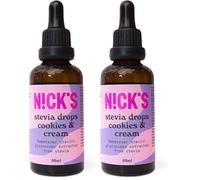 NICKS Stevia Líquida Gotas Cookies & Cream (50ml) Edulcorante Líquido Cero Calorías Dieta Keto Estevia Sin Azúcar Sin Glutin Low Carb Stevia Drops Galletas y crema (Paquete de 2)