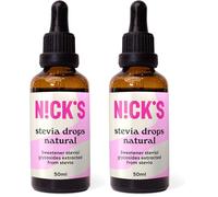 NICKS Stevia Líquida Gotas Natural Sin Sabor (50ml) Edulcorante Líquido Cero Calorías Dieta Keto Estevia Sin Azúcar Sin Glutin Low Carb Stevia Drops (Paquete de 2)