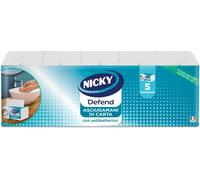 Nicky Defend - Toalla con antibacteriano desechable, 5 paquetes de 100 toallas de 2 capas por paquete, suave y resistente, elimina gérmenes y bacterias, papel 100% pura celulosa biodegradable