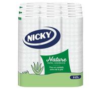 Nicky Nature Papel Higiénico - Paquete de 72 Rollos, 170 Hojas de 3 Capas, Cómodo y Suave con la Piel, Embalaje Reciclable, Celulosa 100% Pura, Certificación FSC