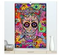Nico Bielows Dia los Muertos (hochwertiger Premium Wandkalender 2026 DIN A2 hoch), Kunstdruck in Hochglanz: Der Tag der Toten genannt, Dia los Muertos ist der wichtigste Feiertag in Mexico.