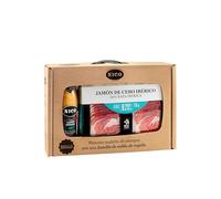 NICO - CAJA MALETIN Loncheado de JAMON DE CEBO IBERICO + botella de CALDO de 750 ml