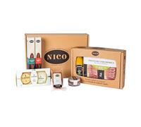 Nico Jamones - Lote gourmet con paleta ibérica, embutidos, quesos, caldo ibérico y trufas artesanas en elegante caja regalo. Perfecto para disfrutar o regalar esta Navidad.