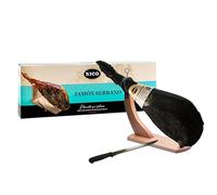 Nico Jamones - LOTE- PACK JAMÓN SERRANO GRAN RESERVA + Jamonero Deluxe + Cuchillo Aprox 6,5/7,5kg
