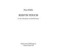 Nico Muhly-Keep In Touch Viola, Electronics-Score + Audio Online
