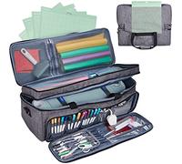 NICOGENA Funda de Transporte para CRICUT09, III-Gris (Doble Capa con Alfombrilla), Double Layer Carry Case (with a Mat Pocket), Moderno