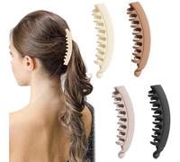 NICOLA 4 Pieces banana hair clips for women,large banana clips for thick hair,pretty hair clips for girls,banana clips for thin hair,hair clips for women,hair clips