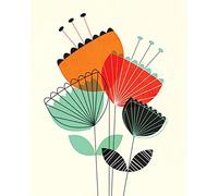 Nicola Evans "Scandi Flowers I 'Lienzo Impresiones, Multicolor 40 x 50 cm