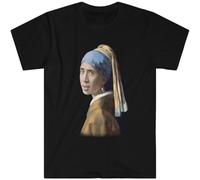 Nicolas Cage - Nic Cage Funny Girl with The Pearl Earring Unisex T-Shirt Black XL