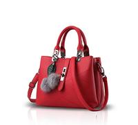 Nicole & Doris 2026 - Bolso de Mano para Mujer, Bolso de Mano, Estilo Bandolera, Bolso de Hombro Elegante, para Mujer, Bolsa de asa Superior con Pom Poms