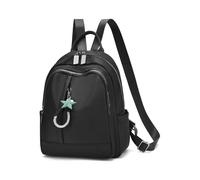 NICOLE & DORIS Bolsa Casual Escolar Backpack Ligera Mujer Elegante Mochila de Escuela de Nailon para Uso Diario como Viaje, Escuela, Compras Negro C